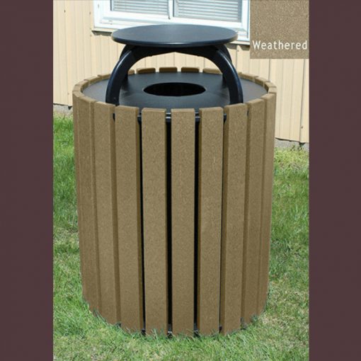 Recycled 49 Gallon Waste Receptacle With Cap